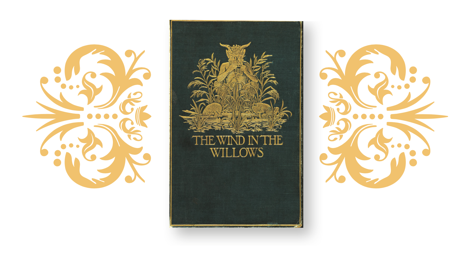   The Wind in the Willows,  cover by W. Graham Robertson/Kenneth Grahame, via Wikimedia Commons 
