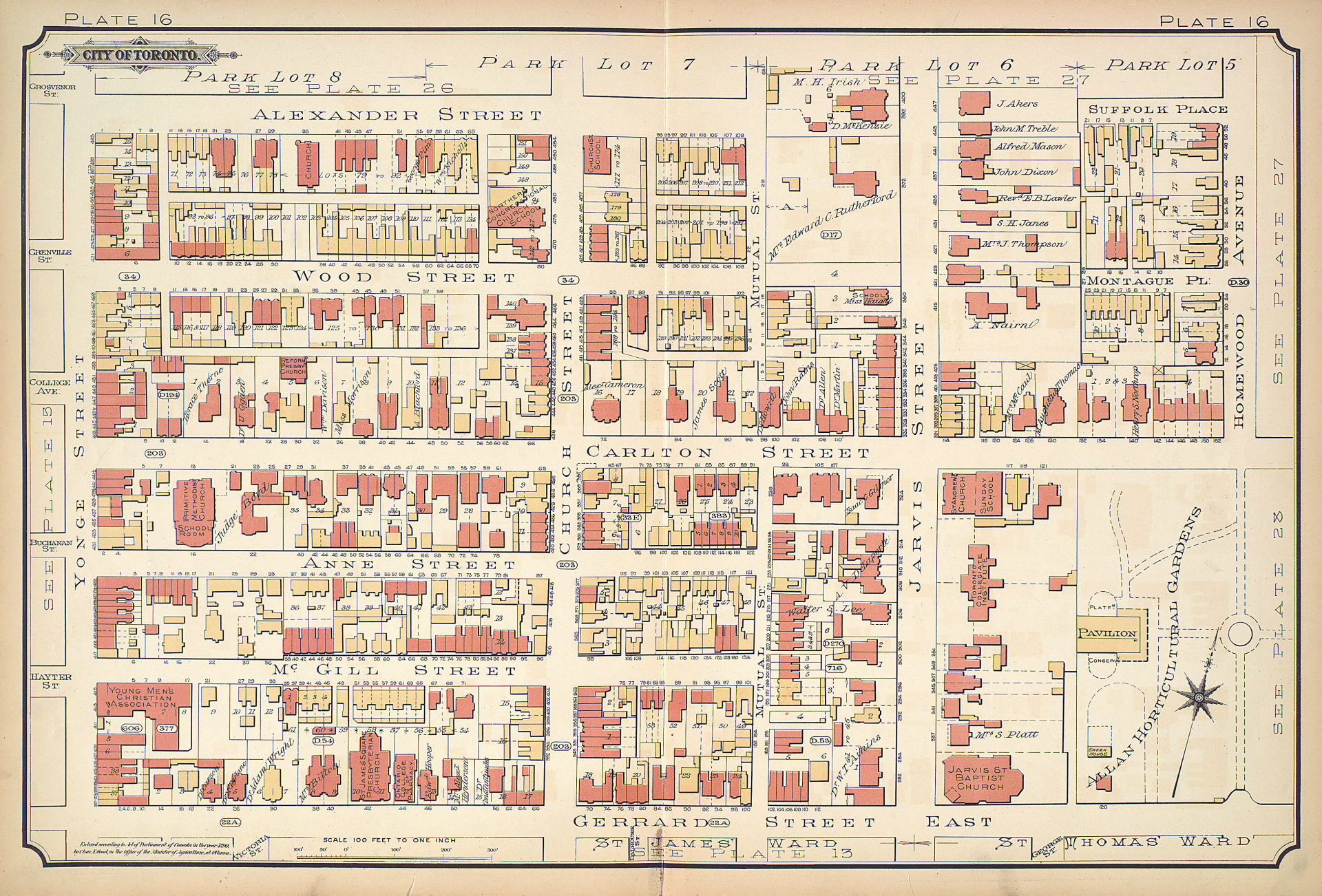  Jarvis Street, Map of Toronto, 1890 
