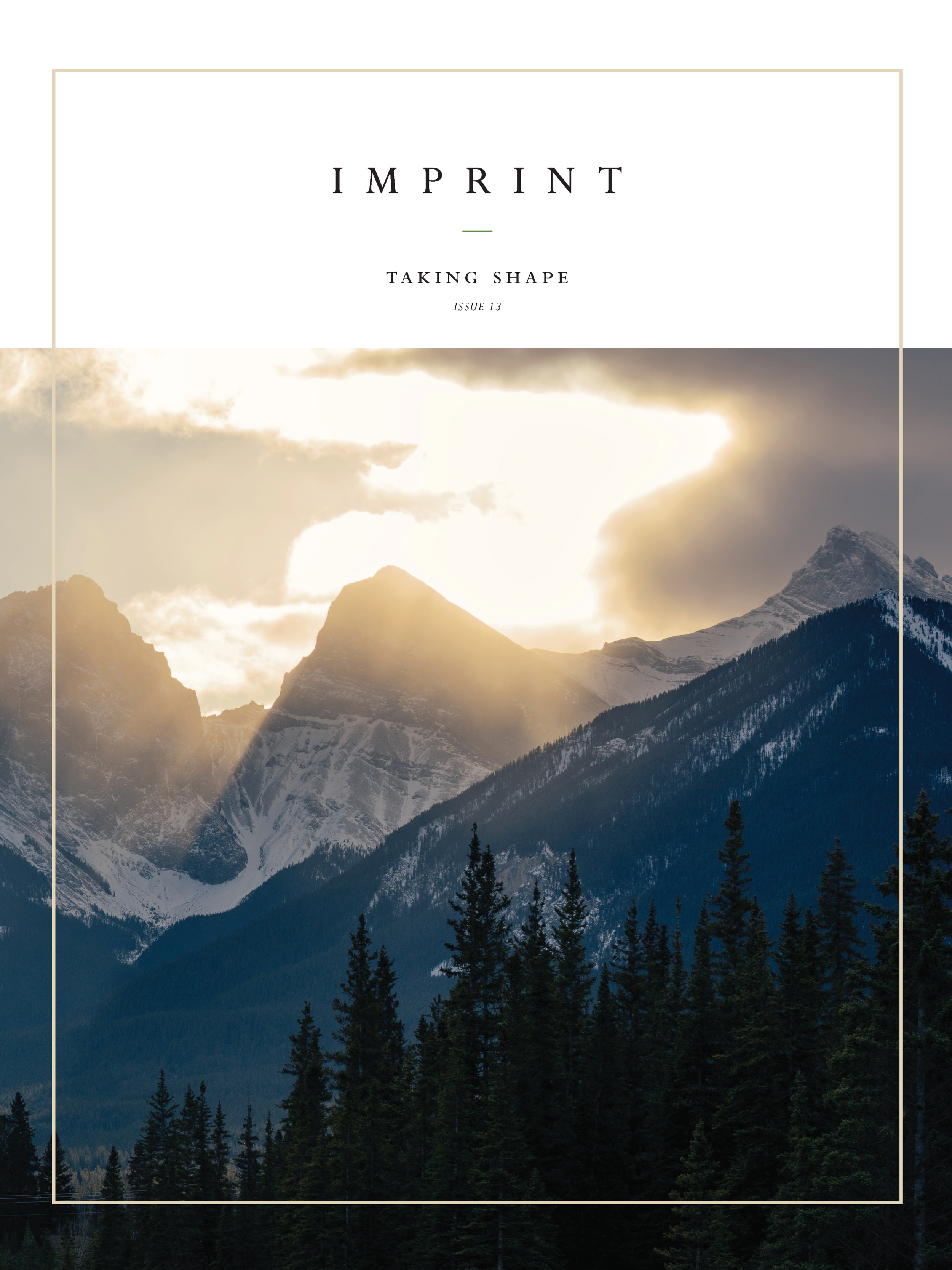 Taking Shape – Letter from the Editor